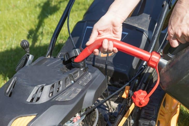 refuel your lawn mower without spilling gas on the lawn
