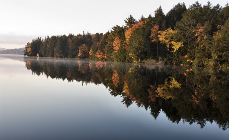 Autumn colors in Algonquin Lake Muskoka Ontario