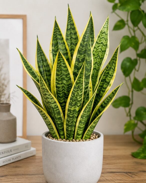 Variegated Snake Plant (Dracaena trifasciata 'Laurentii')