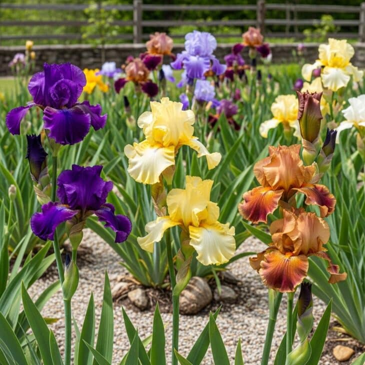 Bearded Iris in Sun-Baked Gravel