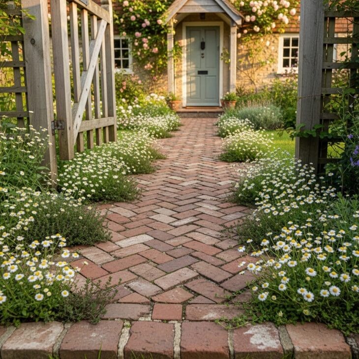 Brick Path with Planted Joints