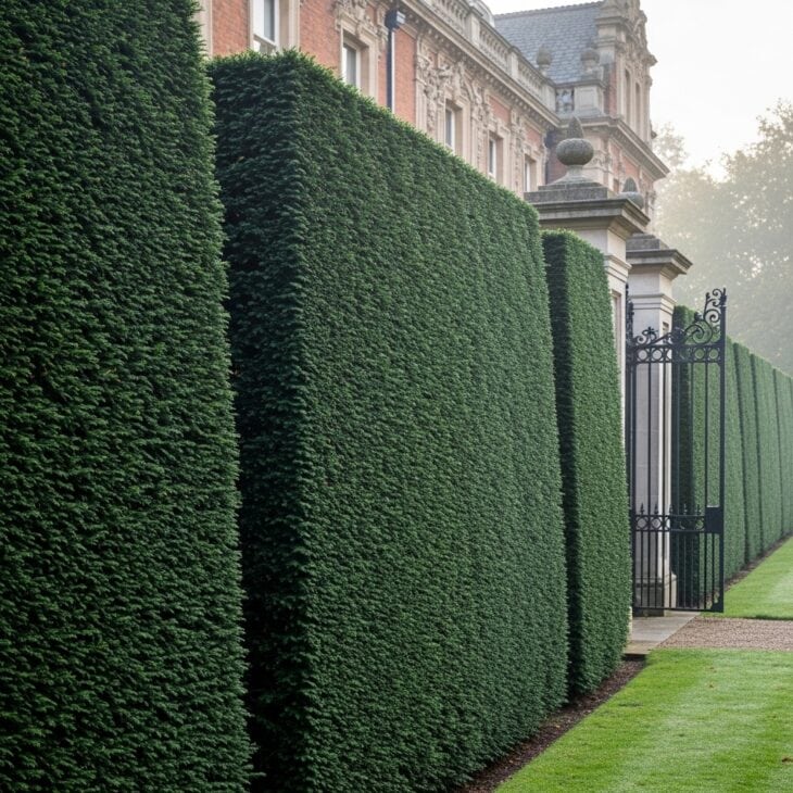 Formal Clipped Yew Hedge