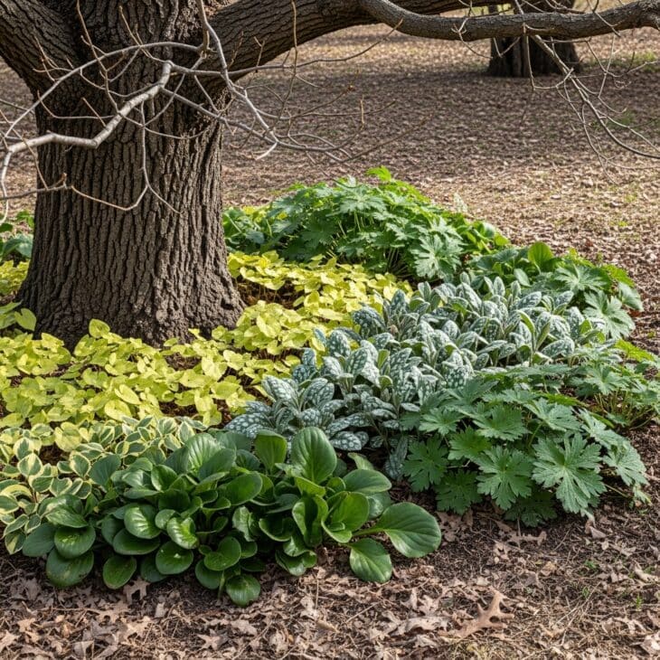 Dry Shade Bed Beneath a Mature Tree
