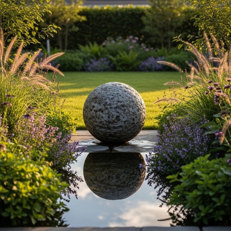 Sculptural water bowl as a backyard focal point