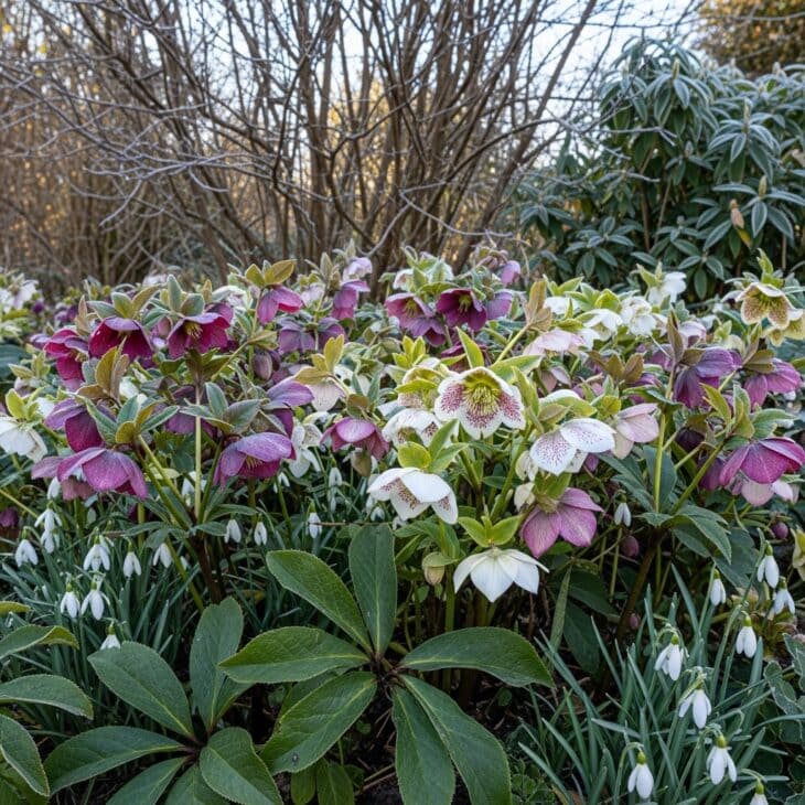 A Hellebore Border for Winter Interest