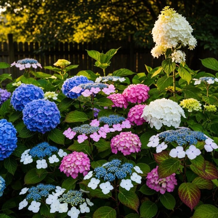 A Hydrangea Border for Light Shade