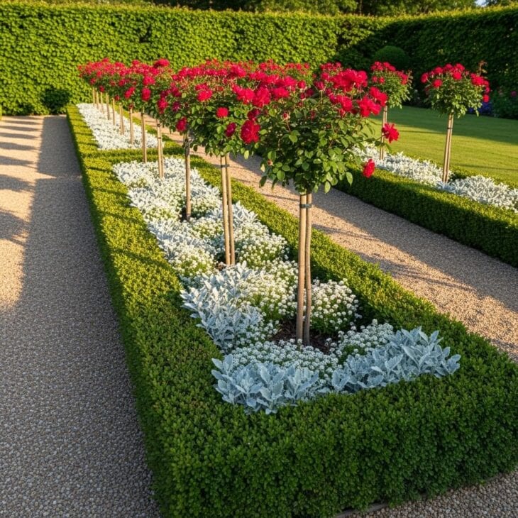 formal clipped box border
