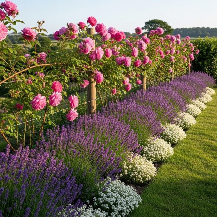 climbing rose fence border