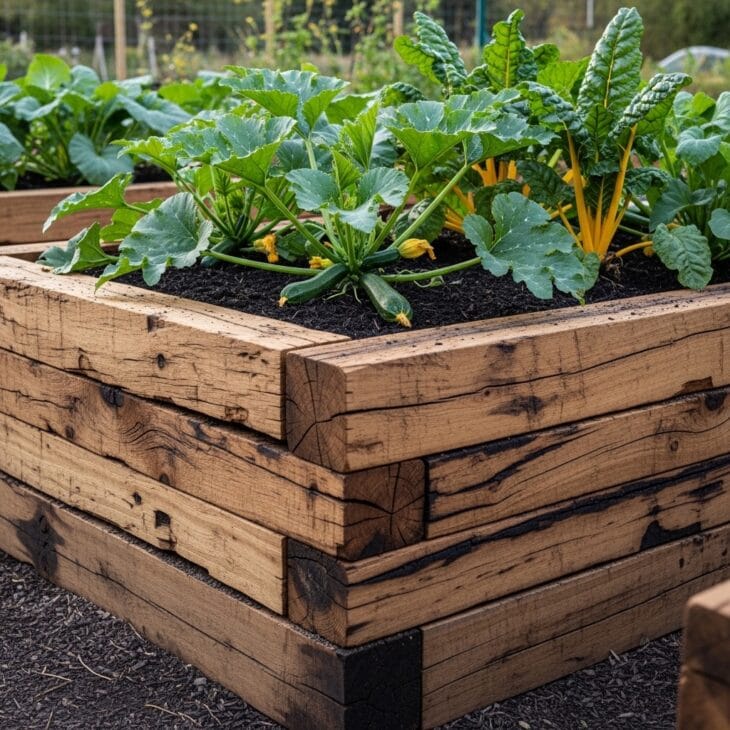 Railway Sleeper Raised Beds