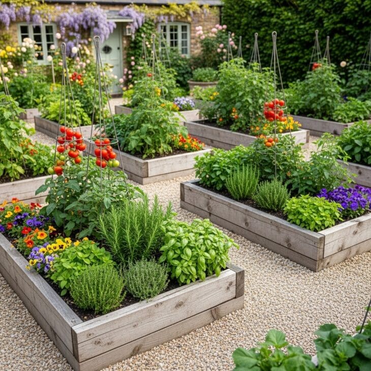 Raised Bed and Gravel Path Potager