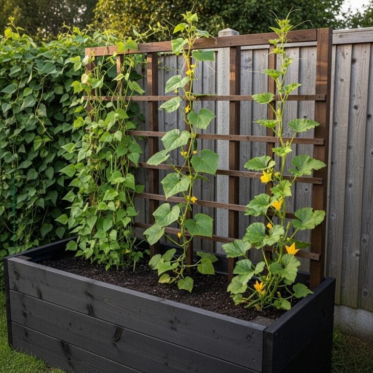 Raised Bed with Integrated Trellis