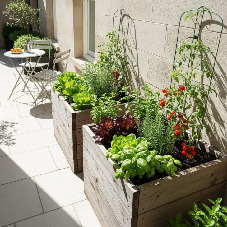 Raised Beds in a Small Courtyard