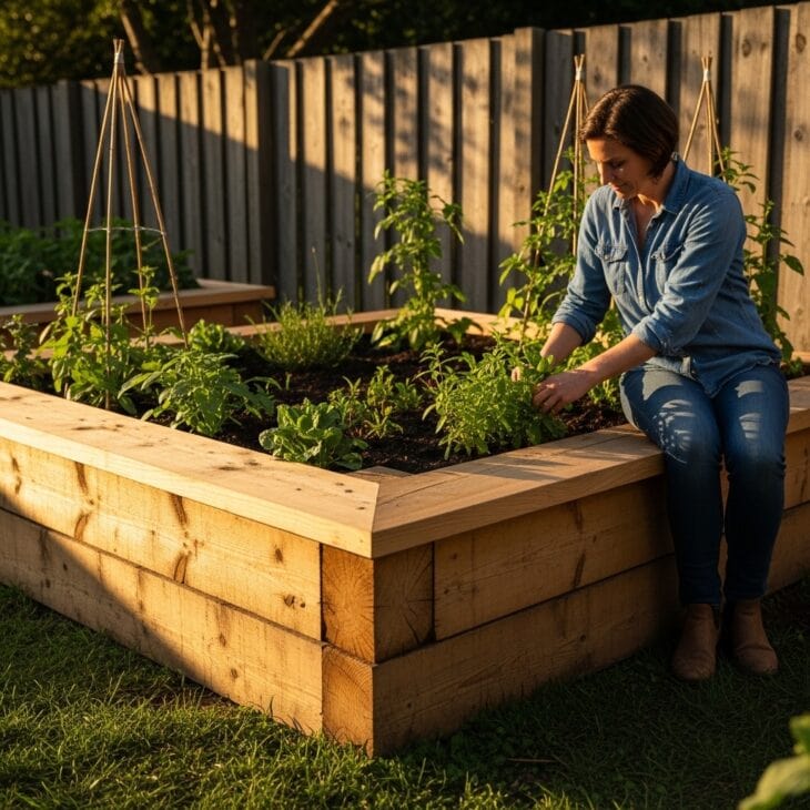 Raised Beds with Built-In Seating