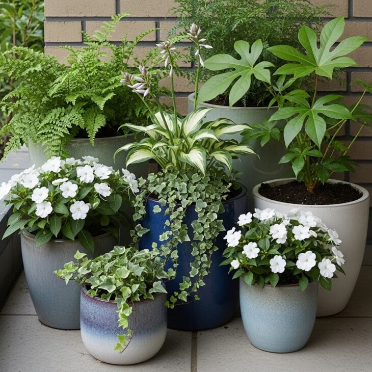 Shade Container Display for a Sunless Patio