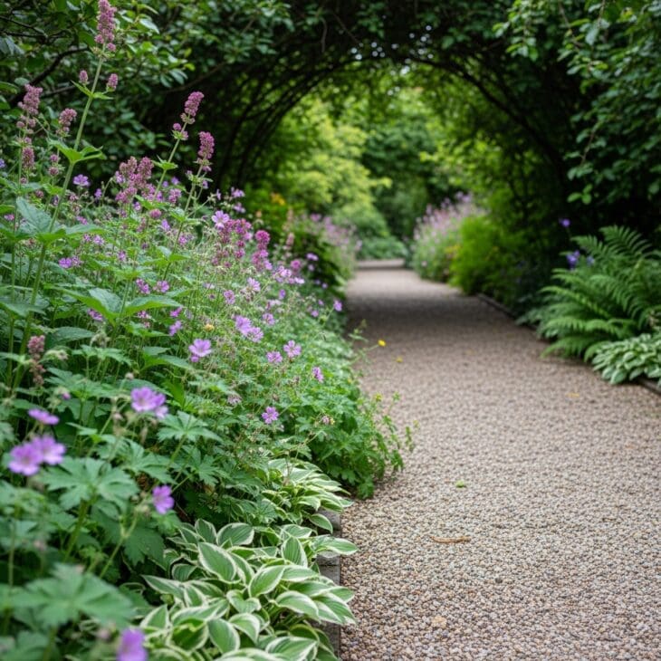 A Shaded Gravel Path with Edge Planting