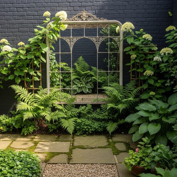 garden mirror illusion