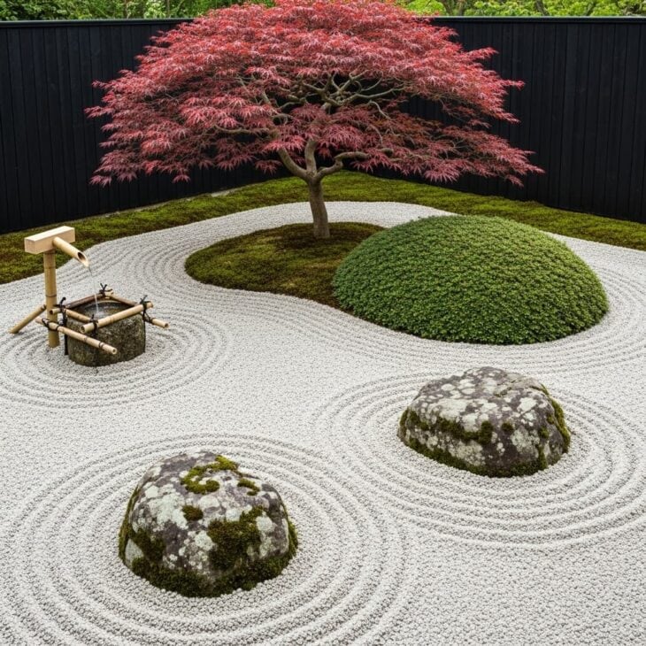 japanese inspired gravel garden