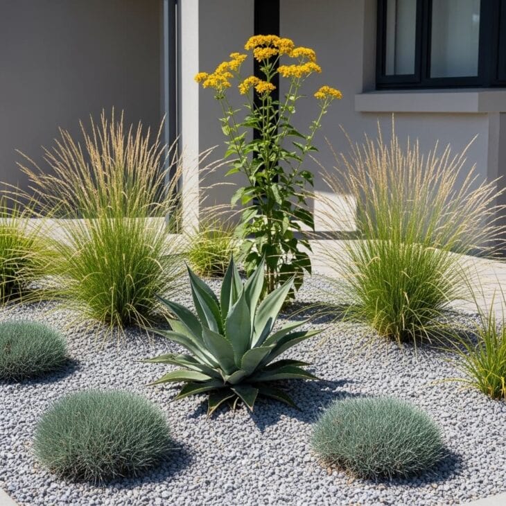 gravel garden with architectural plants
