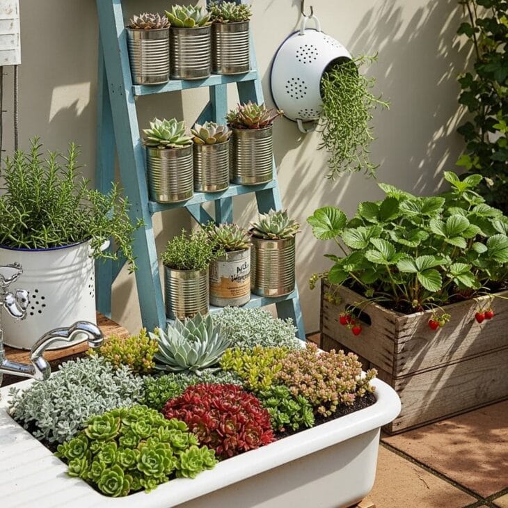 upcycled container garden