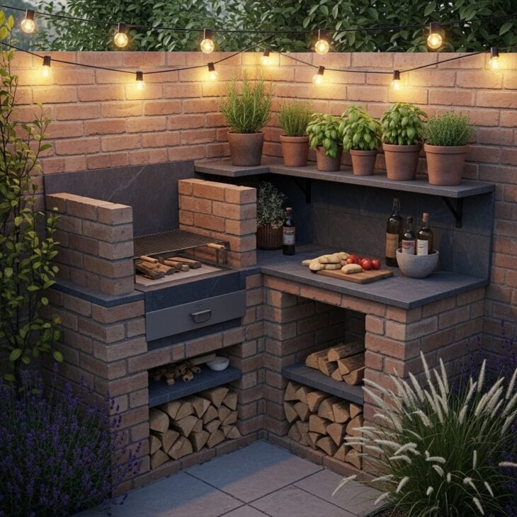 outdoor kitchen corner