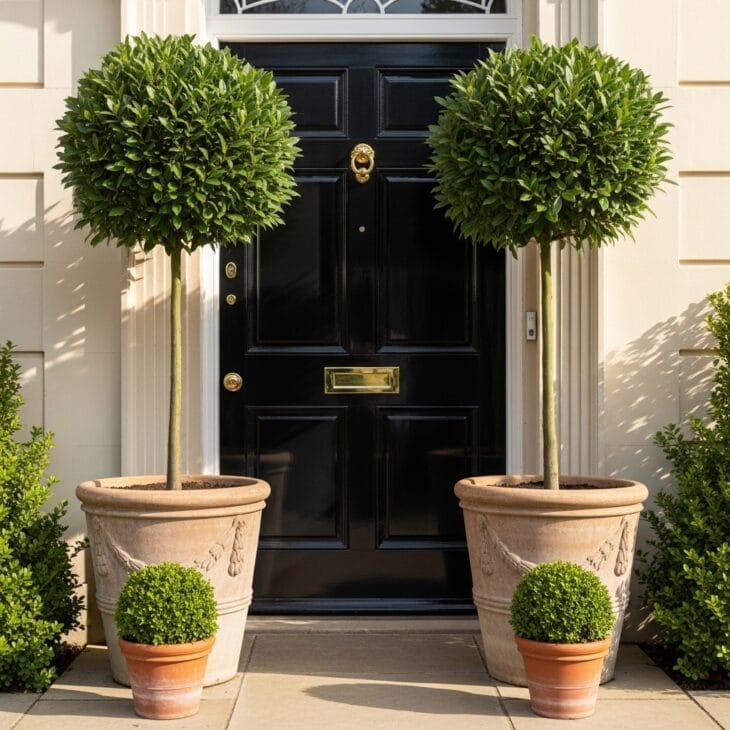 Clipped Topiary Entrance Pair