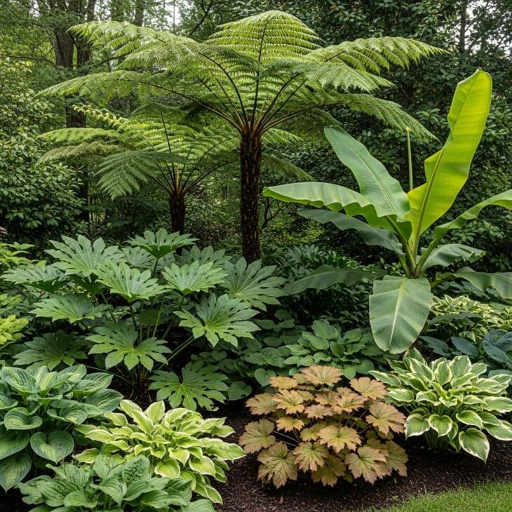 A Lush Tropical-Look Shade Garden