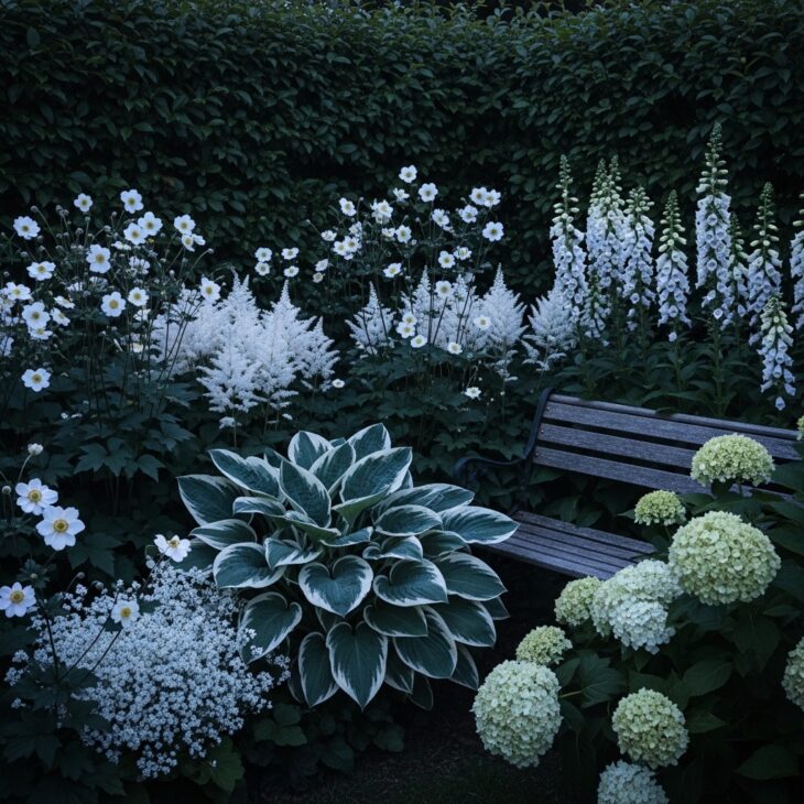 A White Moon Garden for a Shady Corner